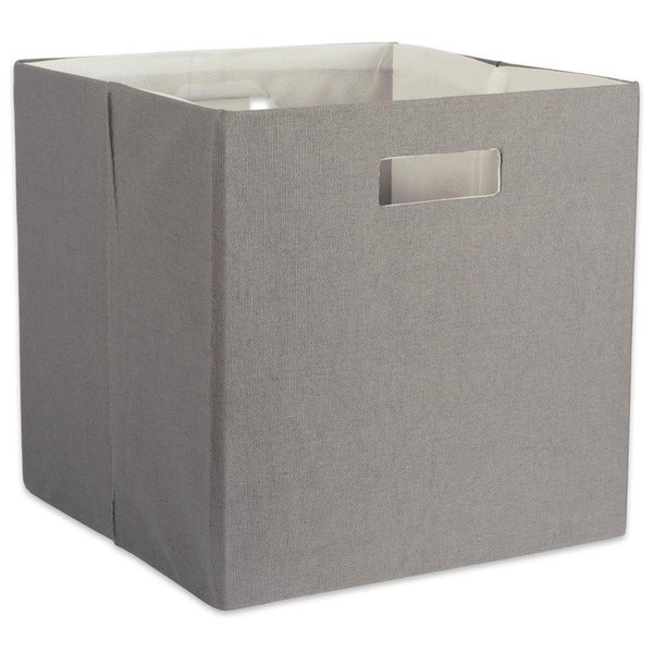 Design Imports 11 in x 11 in x 11 in Solid Square Polyester Storage Cube, Grey CAMZ36652